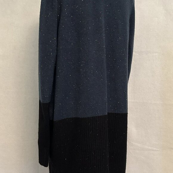 Love Ellie Long Open Cardigan Blue Black Confetti Two Pockets NWOT Size Large - Picture 5 of 11